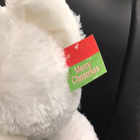 Large 30 in White Polar Bear with Scarf & Piece of Candy Green & White NWT - Picture 6 of 11